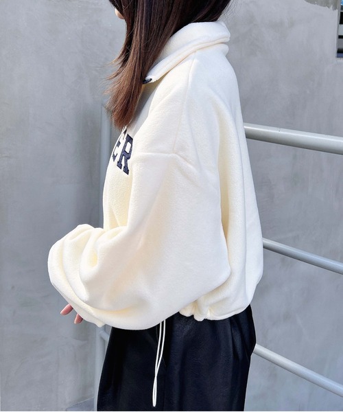 INGNI(イング)の「ハーフZIP裾ドロストショートフリーストップス(その他トップス・レディース・アイボリー/ブラック/ベージュ・M)」の10枚目の写真