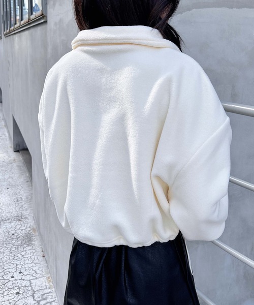 INGNI(イング)の「ハーフZIP裾ドロストショートフリーストップス(その他トップス・レディース・アイボリー/ブラック/ベージュ・M)」の11枚目の写真