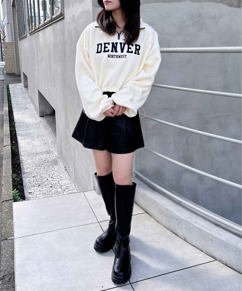 INGNI(イング)の「ハーフZIP裾ドロストショートフリーストップス(その他トップス・レディース・アイボリー/ブラック/ベージュ・M)」の12枚目の写真