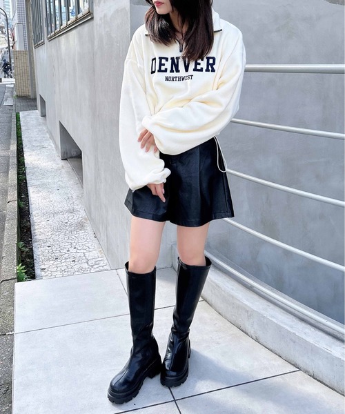 INGNI(イング)の「ハーフZIP裾ドロストショートフリーストップス(その他トップス・レディース・アイボリー/ブラック/ベージュ・M)」の13枚目の写真