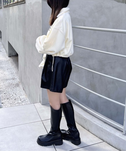 INGNI(イング)の「ハーフZIP裾ドロストショートフリーストップス(その他トップス・レディース・アイボリー/ブラック/ベージュ・M)」の14枚目の写真