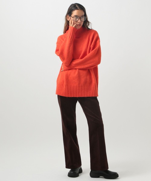 BAYFLOW（ベイフロー）の「[ふっくら軽くあったか]ブークレタートルニットプルオーバー（ニット/セーター・レディース・オレンジ/チャコール/グリーン/ライトグレー・FREE）」の16枚目の写真