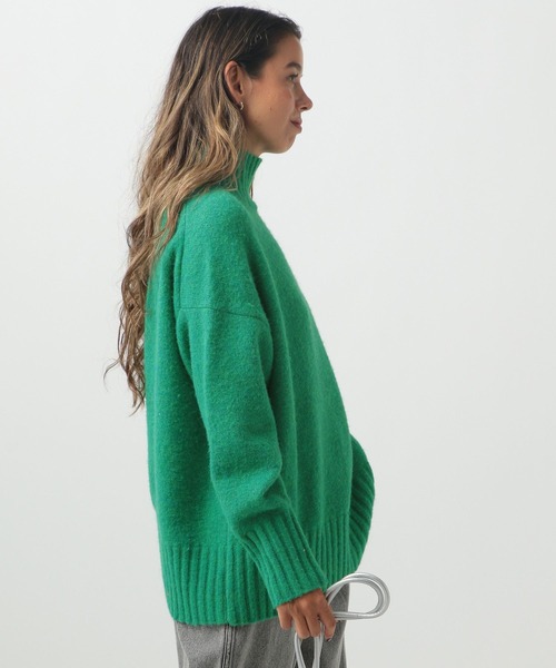 BAYFLOW（ベイフロー）の「[ふっくら軽くあったか]ブークレタートルニットプルオーバー（ニット/セーター・レディース・オレンジ/チャコール/グリーン/ライトグレー・FREE）」の17枚目の写真