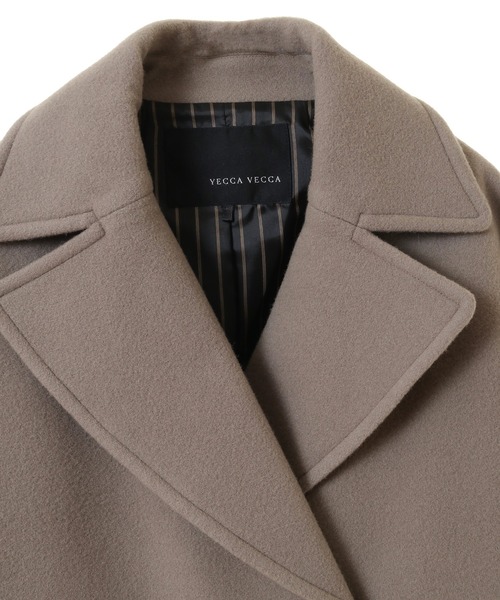 YECCA VECCA（イェッカヴェッカ）の「ウール混ミドル丈Pコート（ピーコート・レディース・ダークネイビー/モカ/ライトベージュ・FREE）」の17枚目の写真