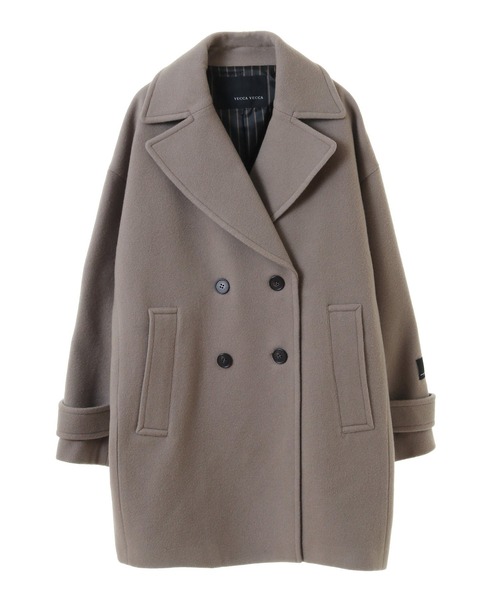 YECCA VECCA（イェッカヴェッカ）の「ウール混ミドル丈Pコート（ピーコート・レディース・ダークネイビー/モカ/ライトベージュ・FREE）」の15枚目の写真