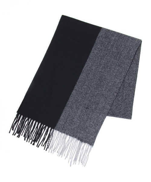 HIDEAWAYS NICOLE（ハイダウェイニコル）の「バイカラーマフラー（マフラー・メンズ・グリーン/ネイビー/ブラック・FREE）」の2枚目の写真