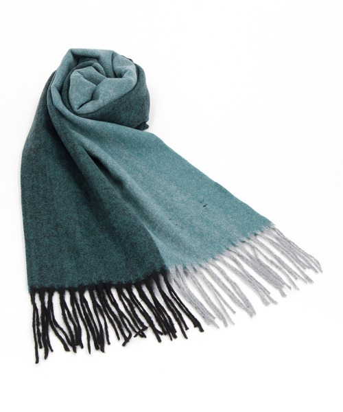 HIDEAWAYS NICOLE（ハイダウェイニコル）の「バイカラーマフラー（マフラー・メンズ・グリーン/ネイビー/ブラック・FREE）」の7枚目の写真