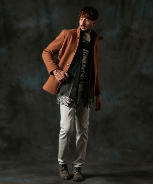 HIDEAWAYS NICOLE（ハイダウェイニコル）の「バイカラーマフラー（マフラー・メンズ・グリーン/ネイビー/ブラック・FREE）」の13枚目の写真