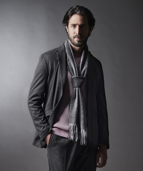 HIDEAWAYS NICOLE（ハイダウェイニコル）の「バイカラーマフラー（マフラー・メンズ・グリーン/ネイビー/ブラック・FREE）」の5枚目の写真