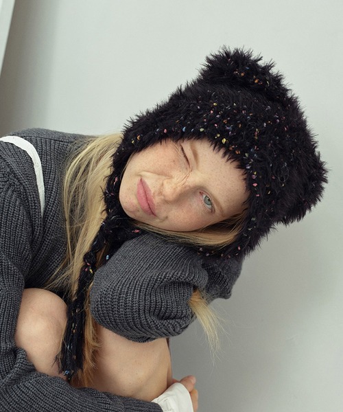 WEGO(ウィゴー)の「WEGO/猫耳モヘアニットキャップ/ビーニー(ニットキャップ/ビーニー・レディース・ブラック/ブルー/ブラウン/ピンク/ホワイト/グリーン・FREE)」の3枚目の写真