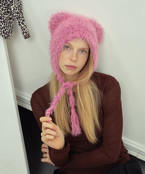 セール】WEGO/猫耳モヘアニットキャップ／ビーニー（ニットキャップ