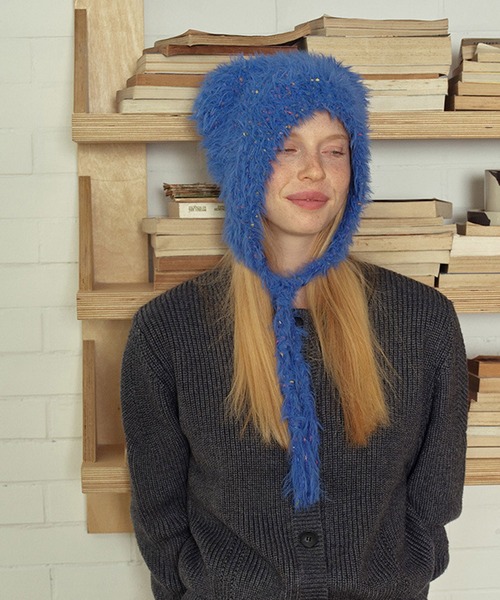 COS モヘアニット帽 ビーニー COS”FOLD-UP ALPACA BEANIE Green (COS/ニットキャップ・ビーニー