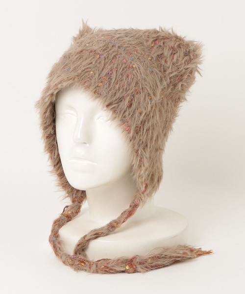 WEGO(ウィゴー)の「WEGO/猫耳モヘアニットキャップ/ビーニー(ニットキャップ/ビーニー・レディース・ブラック/ブルー/ブラウン/ピンク/ホワイト/グリーン・FREE)」の8枚目の写真