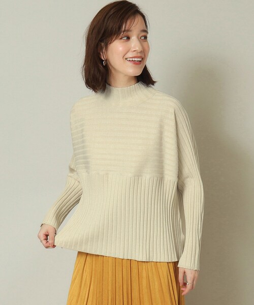 ITS'DEMO（イッツデモ）の「◆【手洗い可／薄手／ロングシーズン使える】ラメワイドリブ切替ニット（ニット/セーター・レディース・ブラック/オフホワイト/ダークブラウン/ボルドー/ブルー系その他・00）」の2枚目の写真