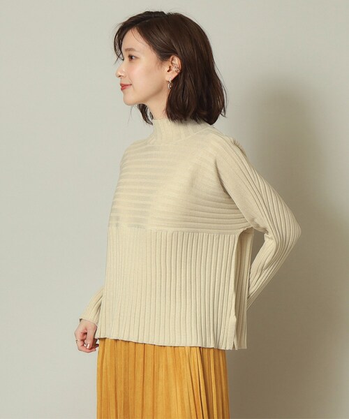 ITS'DEMO（イッツデモ）の「◆【手洗い可／薄手／ロングシーズン使える】ラメワイドリブ切替ニット（ニット/セーター・レディース・ブラック/オフホワイト/ダークブラウン/ボルドー/ブルー系その他・00）」の9枚目の写真