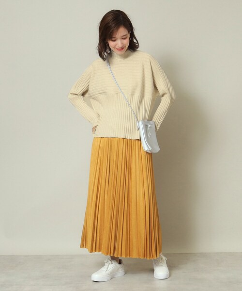 ITS'DEMO（イッツデモ）の「◆【手洗い可／薄手／ロングシーズン使える】ラメワイドリブ切替ニット（ニット/セーター・レディース・ブラック/オフホワイト/ダークブラウン/ボルドー/ブルー系その他・00）」の10枚目の写真