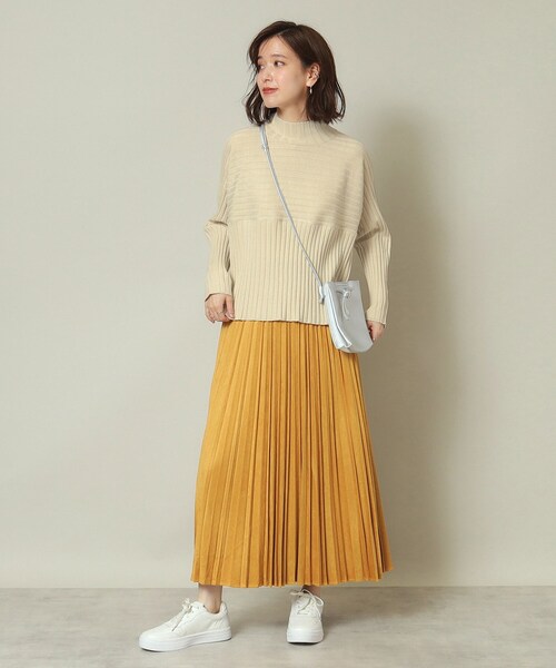 ITS'DEMO（イッツデモ）の「◆【手洗い可／薄手／ロングシーズン使える】ラメワイドリブ切替ニット（ニット/セーター・レディース・ブラック/オフホワイト/ダークブラウン/ボルドー/ブルー系その他・00）」の11枚目の写真