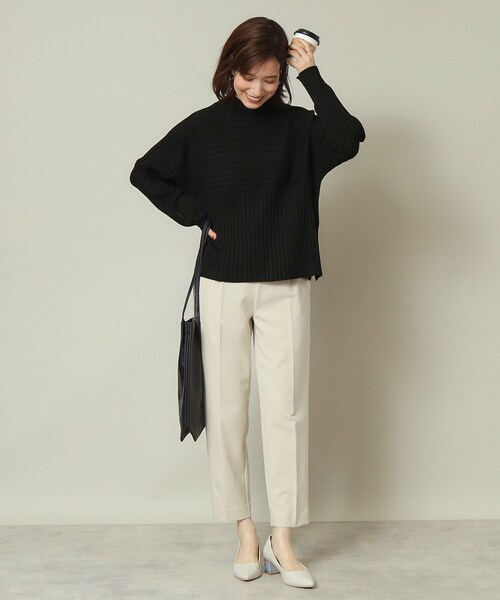 ITS'DEMO（イッツデモ）の「◆【手洗い可／薄手／ロングシーズン使える】ラメワイドリブ切替ニット（ニット/セーター・レディース・ブラック/オフホワイト/ダークブラウン/ボルドー/ブルー系その他・00）」の14枚目の写真