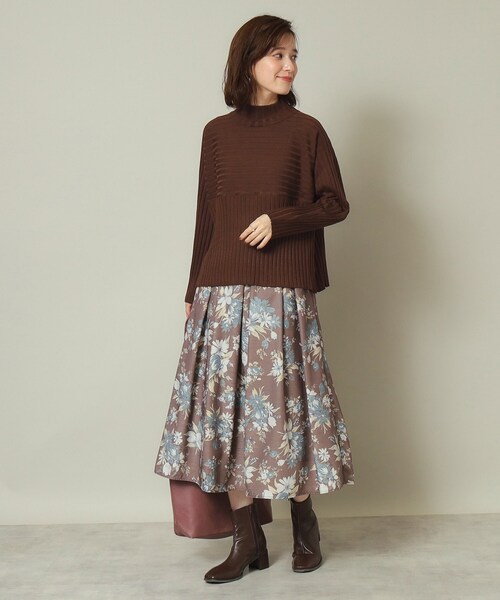 ITS'DEMO（イッツデモ）の「◆【手洗い可／薄手／ロングシーズン使える】ラメワイドリブ切替ニット（ニット/セーター・レディース・ブラック/オフホワイト/ダークブラウン/ボルドー/ブルー系その他・00）」の19枚目の写真