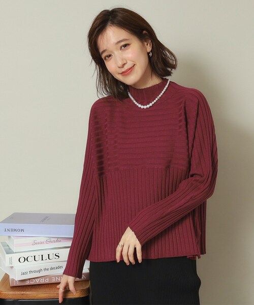 ITS'DEMO（イッツデモ）の「◆【手洗い可／薄手／ロングシーズン使える】ラメワイドリブ切替ニット（ニット/セーター・レディース・ブラック/オフホワイト/ダークブラウン/ボルドー/ブルー系その他・00）」の21枚目の写真