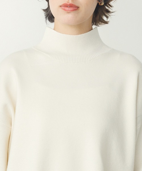 【セール】【静電気防止】やわもちヤーン 袖配色 オーバータートルニット（ニット/セーター）｜hunch（ハンチ）