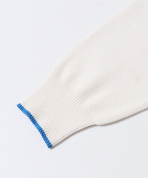 【セール】【静電気防止】やわもちヤーン 袖配色 オーバータートルニット（ニット/セーター）｜hunch（ハンチ）