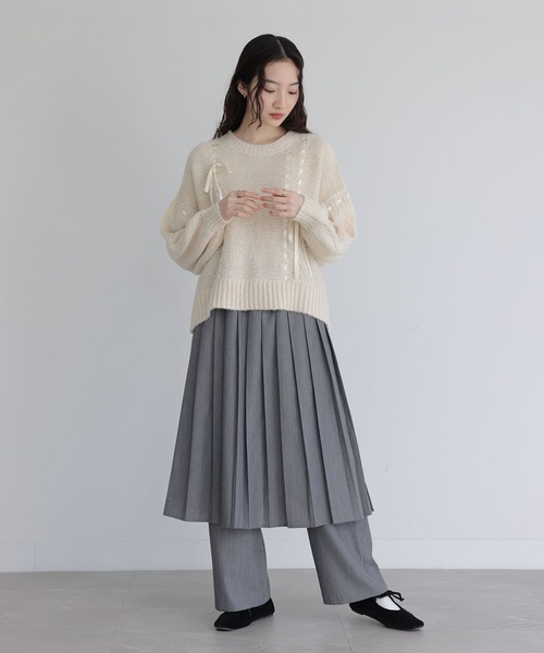 somari imagination（ソマリ イマジネーション）の「『プリーツスカート×ストレートパンツセット』（スラックス・レディース・ブラック/グレー・1/2）」の17枚目の写真