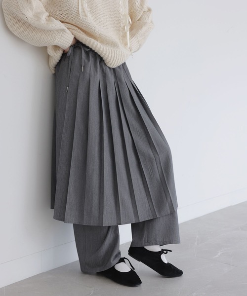 somari imagination（ソマリ イマジネーション）の「『プリーツスカート×ストレートパンツセット』（スラックス・レディース・ブラック/グレー・1/2）」の18枚目の写真
