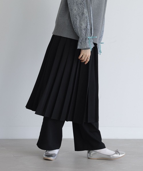 somari imagination（ソマリ イマジネーション）の「『プリーツスカート×ストレートパンツセット』（スラックス・レディース・ブラック/グレー・1/2）」の20枚目の写真