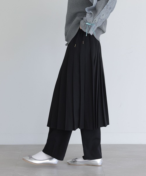 somari imagination（ソマリ イマジネーション）の「『プリーツスカート×ストレートパンツセット』（スラックス・レディース・ブラック/グレー・1/2）」の9枚目の写真