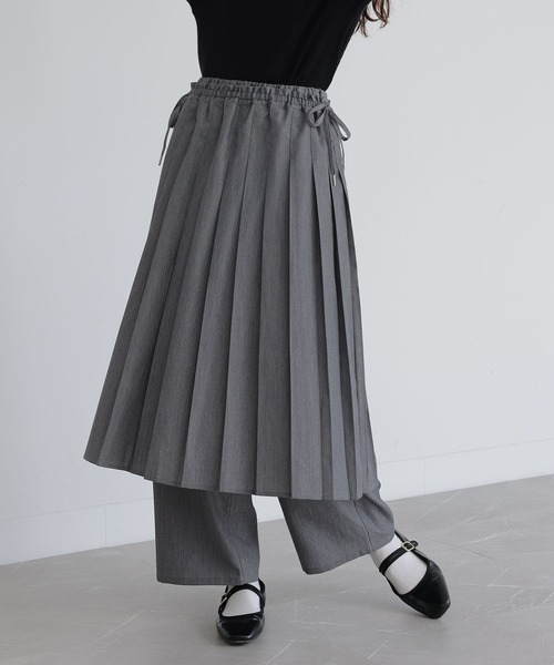 somari imagination（ソマリ イマジネーション）の「『プリーツスカート×ストレートパンツセット』（スラックス・レディース・ブラック/グレー・1/2）」の21枚目の写真