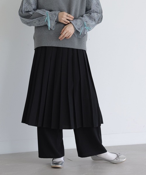 somari imagination（ソマリ イマジネーション）の「『プリーツスカート×ストレートパンツセット』（スラックス・レディース・ブラック/グレー・1/2）」の19枚目の写真