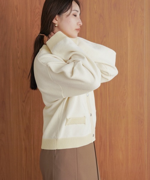 Bab(バブ)の「モールヤーンカーディガン(カーディガン/ボレロ・レディース・アイボリー/グレイッシュベージュ/ブラック・FREE)」の7枚目の写真