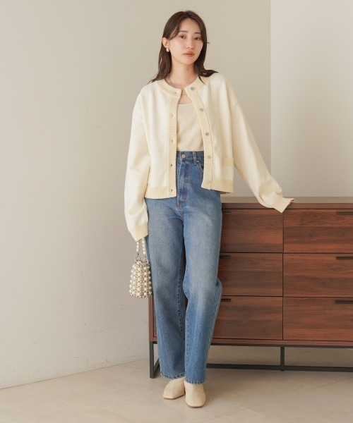 Bab(バブ)の「モールヤーンカーディガン(カーディガン/ボレロ・レディース・アイボリー/グレイッシュベージュ/ブラック・FREE)」の13枚目の写真