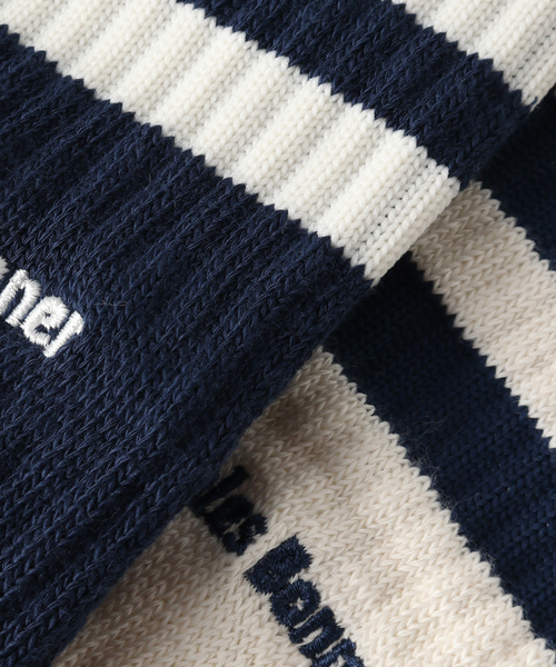 adidas Originals(アディダスオリジナルス)の「adidas originals × Wales Bonner 3S Sock WHITE/NAVY JH3609(ソックス/靴下・メンズ・ネイビー・MEDIUM)」の2枚目の写真