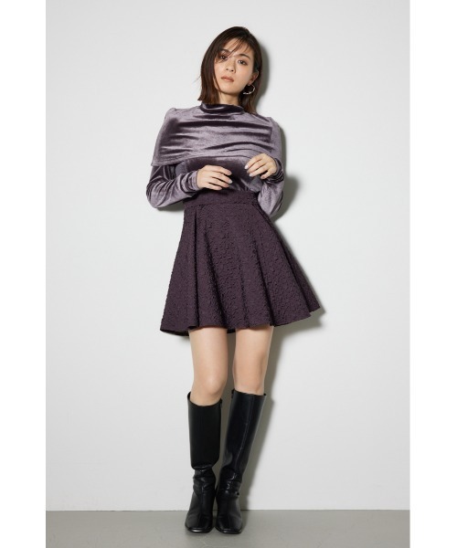 rienda(リエンダ)の「2WAYベロアフレアミニワンピース(スカート・レディース・ブラック/レッド/ダークグレー・SMALL/MEDIUM)」の9枚目の写真