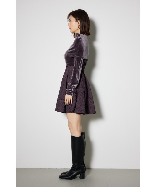rienda(リエンダ)の「2WAYベロアフレアミニワンピース(スカート・レディース・ブラック/レッド/ダークグレー・SMALL/MEDIUM)」の12枚目の写真