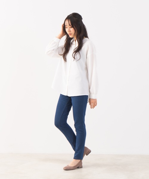 fort point(フォーポイント)の「【FORT POINT/フォートポイント】裏起毛ニットデニムレギンス WARM 暖パン(デニムパンツ・レディース・ネイビー/ブラック/スカイブルー・SMALL/LARGE/MEDIUM)」の6枚目の写真