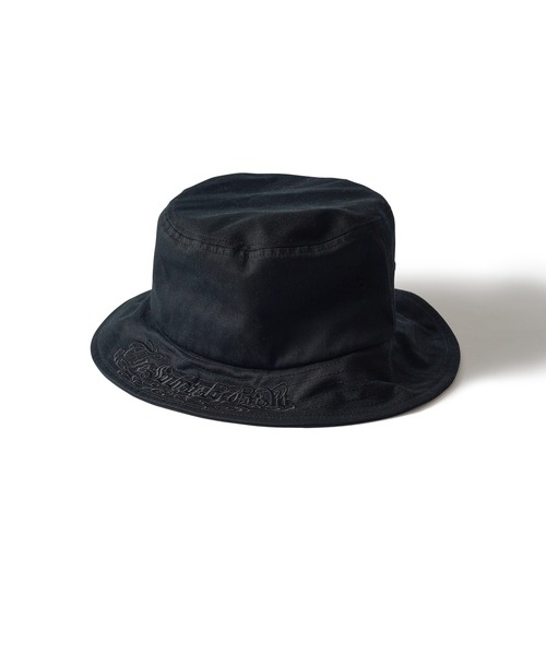 Subciety 刺繍入りバケットハット ブラック フリーサイズ Subciety 刺繍入りバケットハット ブラック フリーサイズ 帽子