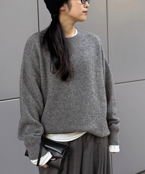 EVERYDAY I LIKE.（エヴリディアイライク）の「ヤク コージーセーター（ニット/セーター・レディース・チャコールグレー/ウッド・FREE）」の2枚目の写真