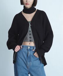 ◆2way zip cardigan