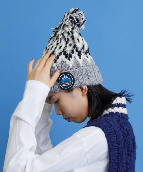 FRAPBOIS(フラボア)の「HCK ジャガードニットキャップ(ニットキャップ/ビーニー・レディース・グレー/アイボリー・FREE)」の8枚目の写真