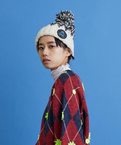 FRAPBOIS(フラボア)の「HCK ジャガードニットキャップ(ニットキャップ/ビーニー・レディース・グレー/アイボリー・FREE)」の5枚目の写真