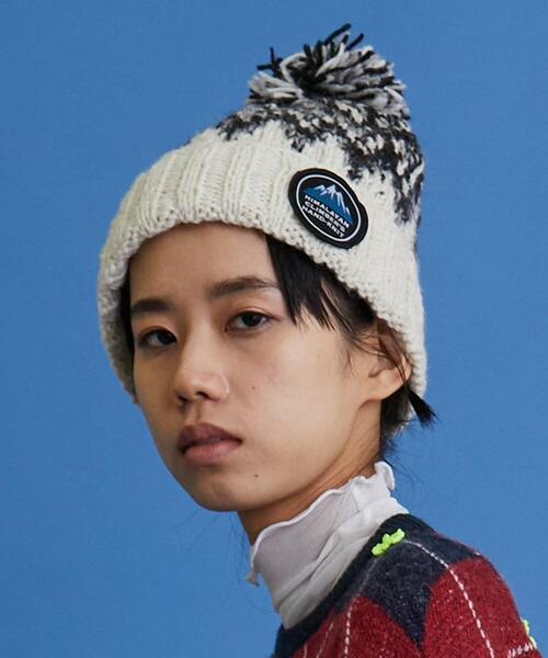 FRAPBOIS(フラボア)の「HCK ジャガードニットキャップ(ニットキャップ/ビーニー・レディース・グレー/アイボリー・FREE)」の3枚目の写真