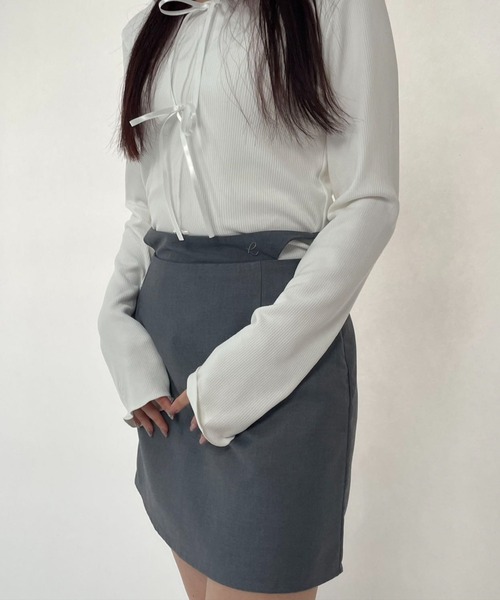 LOW RISE RIBBON MINI SKIRT/ローライズリボンミニスカート