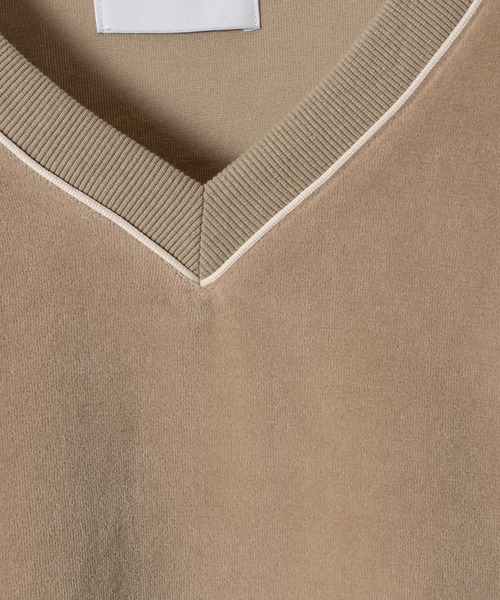 LOOSE V-NECK VELVET SWEAT/ルーズVネックベルベットスウェット