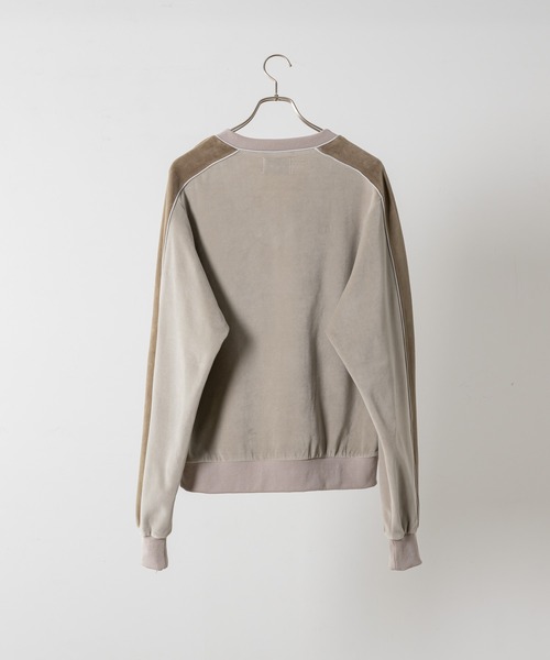 Loose v-neck velvet sweat / ルーズVネックベルベットスウェット