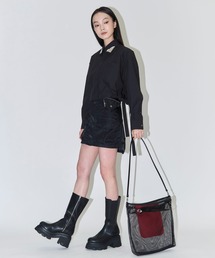 TOGA トーガ メッシュ切り替え　総柄トップス サンプル品 希少 M145 TOGA PULLA（トーガ プルラ）の「【TOGA PULLA(トーガプルラ