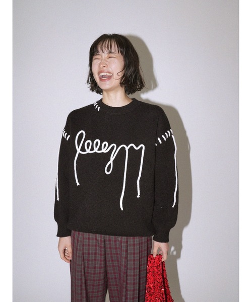 セール】レタリング デザイン ニット（ニット/セーター）｜Uenui
