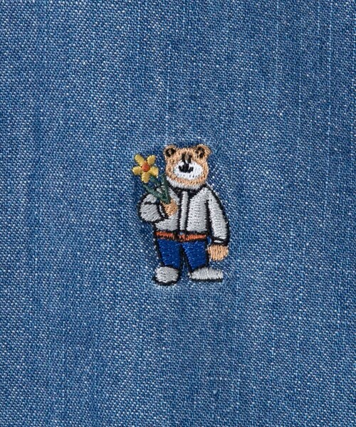 coen（コーエン）の「ワンポイントベア刺繍デニムシャツ（シャツ/ブラウス・メンズ・ブラック/ネイビー/コバルトブルー・M/L/XL）」の22枚目の写真